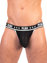 '- Push - Premium Mesh Jock - Schwarz/Weiß