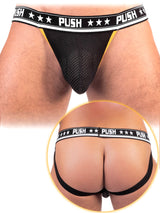 '- Push - Premium Mesh Jock - Schwarz/Gelb