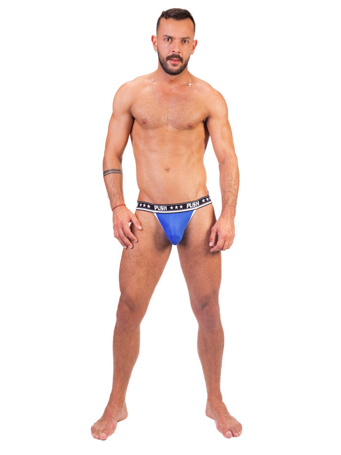 '- Push - Premium Mesh Jock - Royal/Weiß