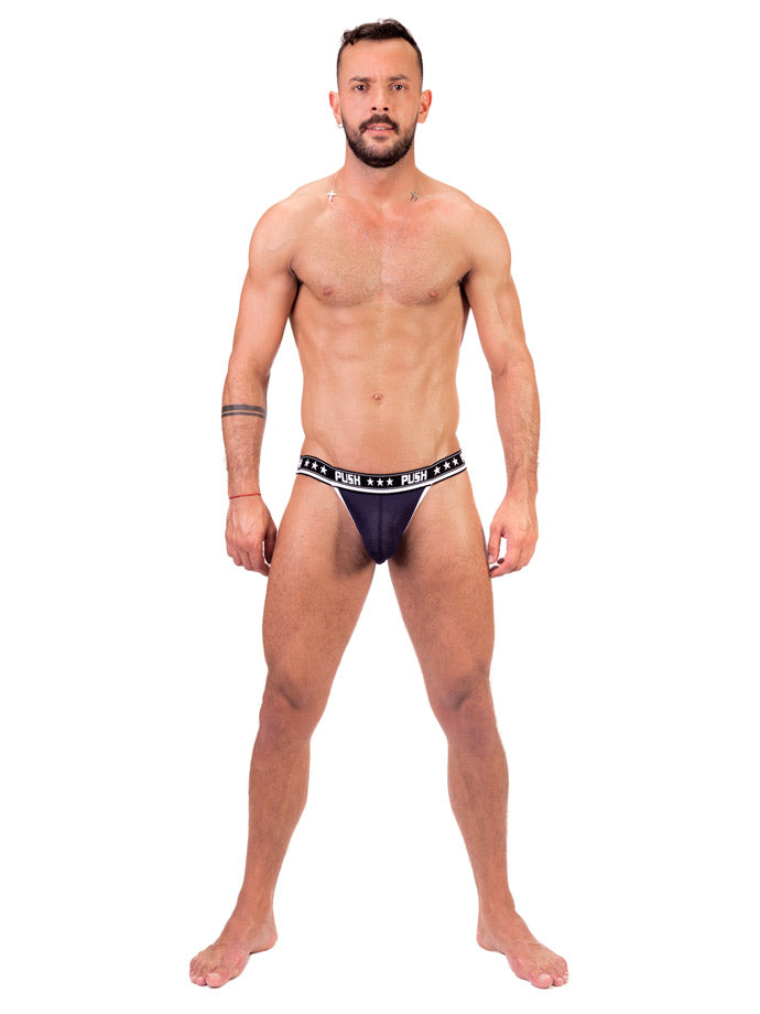 '- Push - Premium Mesh Jock - Navy/Weiß
