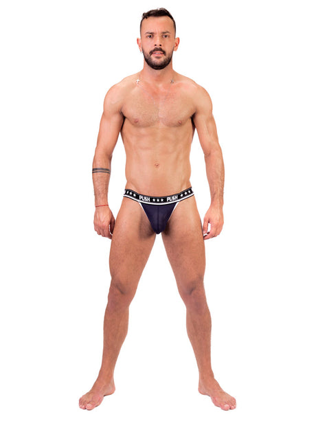 - Push - Premium Mesh Jock - Navy/Weiß