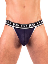 '- Push - Premium Mesh Jock - Navy/Weiß