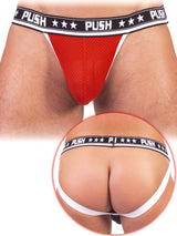 '- Push - Premium Mesh Jock - Rot/Weiß