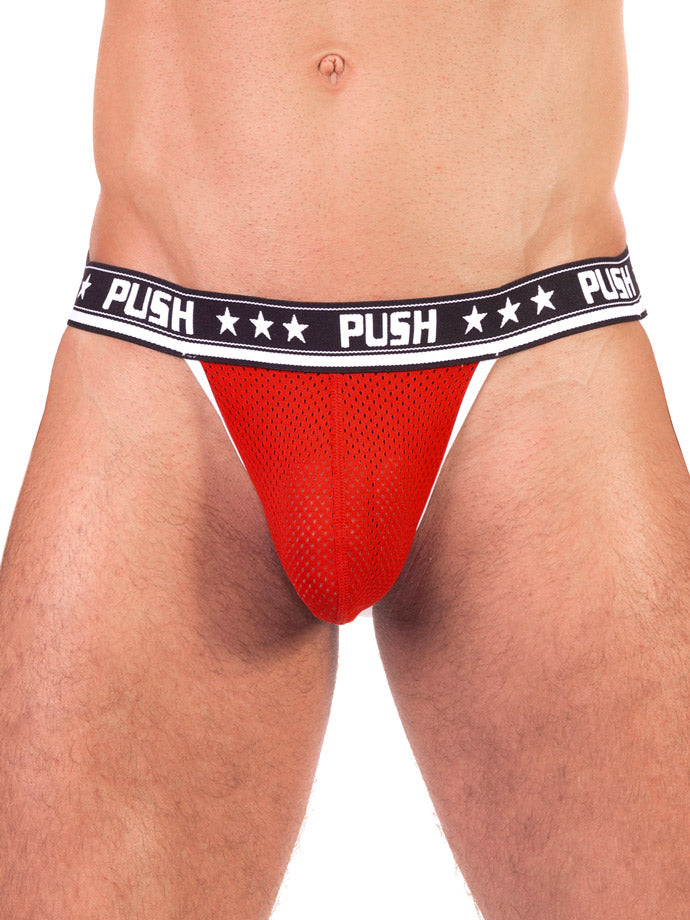 '- Push - Premium Mesh Jock - Rot/Weiß
