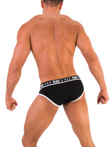 '- Push - Premium Cotton Brief - Schwarz/Weiß