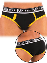 '- Push - Premium Cotton Brief - Schwarz/Gelb