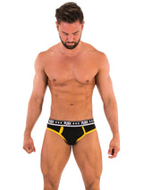 '- Push - Premium Cotton Brief - Schwarz/Gelb