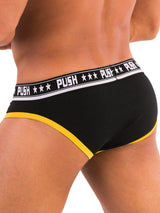 '- Push - Premium Cotton Brief - Schwarz/Gelb