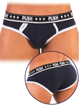 '- Push - Premium Cotton Brief - Navy/Weiß