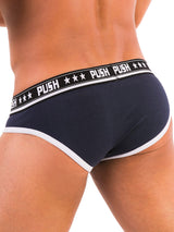 '- Push - Premium Cotton Brief - Navy/Weiß