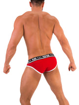 '- Push - Premium Cotton Brief - Rot/Weiß