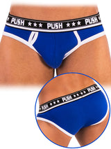 '- Push - Premium Cotton Brief - Royal/Weiß