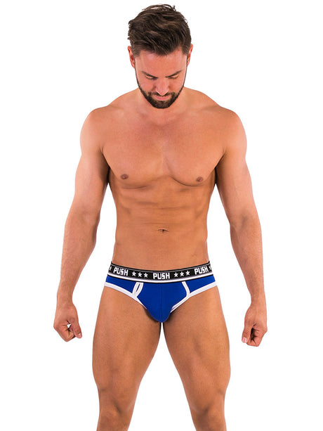 - Push - Premium Cotton Brief - Royal/Weiß