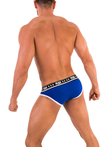 - Push - Premium Cotton Brief - Royal/Weiß