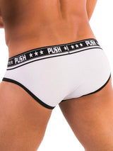 '- Push - Premium Cotton Brief - Weiß/Schwarz