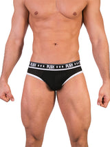 '- Push - Premium Mesh Hole Brief - Schwarz/Weiß