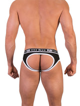 '- Push - Premium Mesh Hole Brief - Schwarz/Weiß