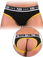 '- Push - Premium Mesh Hole Brief - Schwarz/Gelb