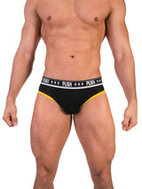 '- Push - Premium Mesh Hole Brief - Schwarz/Gelb