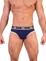 '- Push - Premium Mesh Hole Brief - Navy/Weiß