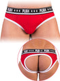 '- Push - Premium Mesh Hole Brief - Rot/Weiß