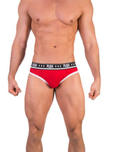 '- Push - Premium Mesh Hole Brief - Rot/Weiß