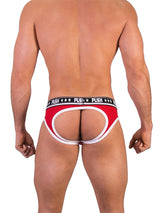 '- Push - Premium Mesh Hole Brief - Rot/Weiß