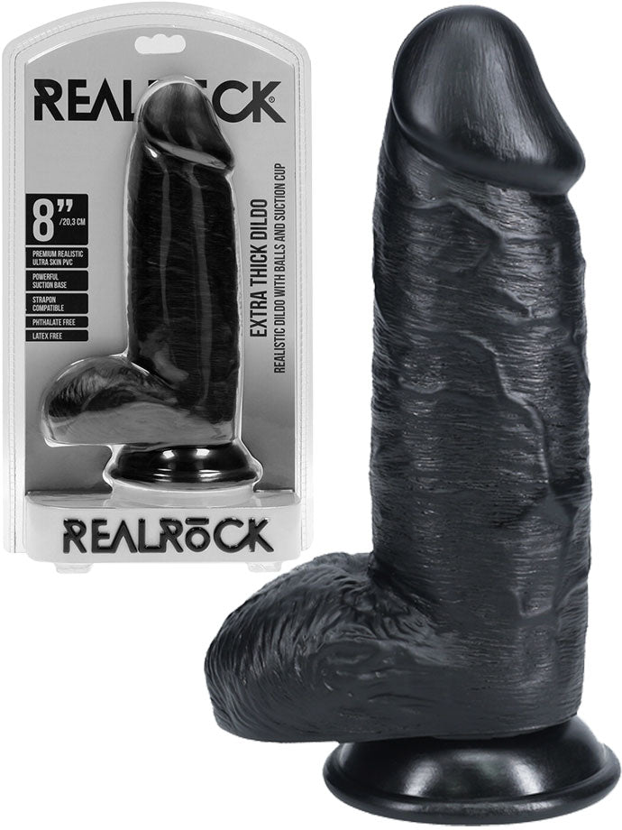RealRock - Dildo 8 inch mit Hoden - Extra Thick