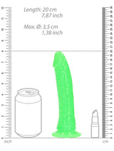 RealRock - Dildo 7 inch ohne Hoden - Glow in the Dark