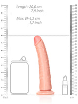 RealRock - Dildo 7 inch ohne Hoden - Slim Ultra Skin