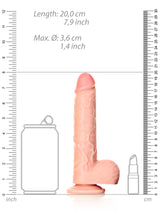 RealRock - Dildo 7 inch mit Hoden - Straight Ultra Skin