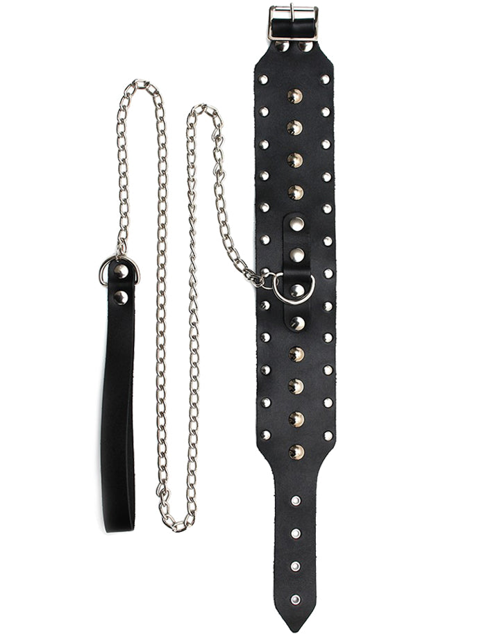 Rimba - Halsband mit Nieten und Hundeketten