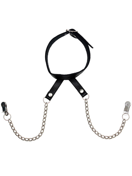 Brustklammern mit Kette und Halsband