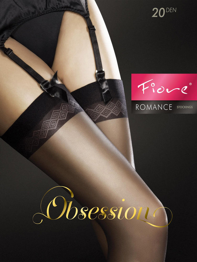 Fiore - Straps Feinstrümpfe Romance Schwarz