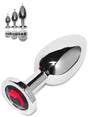 Rosebud Edelstahl Buttplug mit rotem Kristall - Large