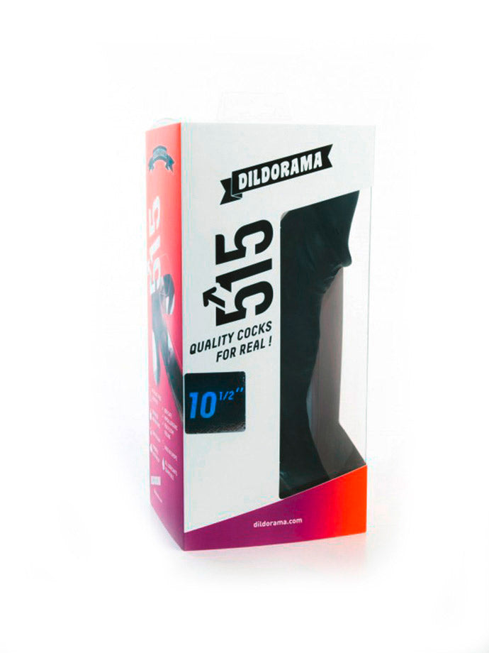 Dildorama 515 line XL Dildo 10.5 inch Suction - Black
